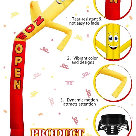 2 Piece 20Feet Inflatable Tube Man,Now Open - Picture 7 of 8